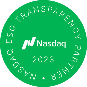 Nasdaq ESG Transparency Partner badge 